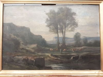"Paysage avec troupeau de bovins".