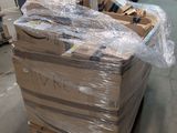 a pallet full of boxes in a warehouse