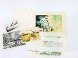 a lot of drawings on a white surface