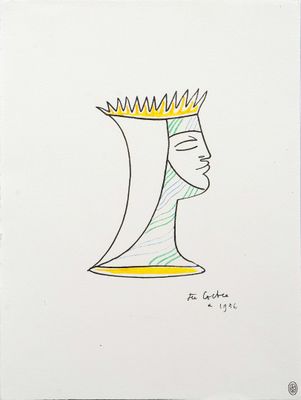 Jean COCTEAU (1889-1963) La reine (1956) Lithographie en cou…