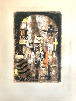 une photo d'un tableau accroché à un mur blanc