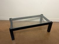 TABLE BASSE rectangulaire à plateau de verre quadrillé en bo… (photo 2)