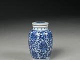 chinese blue and white porcelain jar with floral decoration