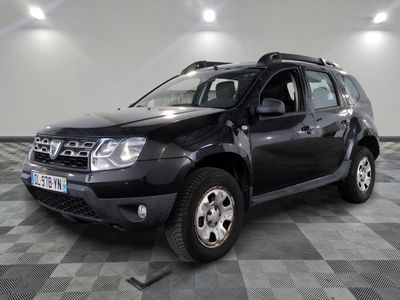 a picture of a black dacia parked in a room