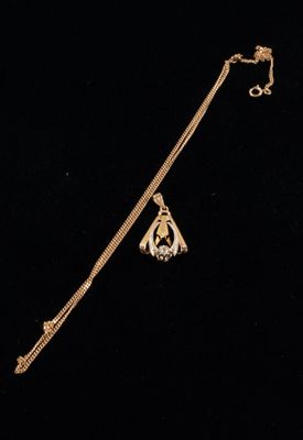 an image of a gold necklace and a silver necklace on a black background