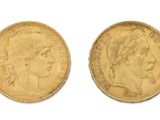 deux souverains d'or, dont l'un représente la tête d'une femme et l'autre une couronne