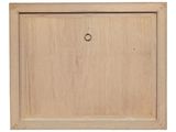 a close up of a wooden box on a white background