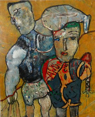 une image d'un tableau représentant un homme et une femme sur un cheval