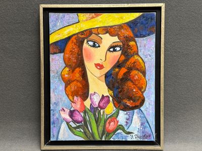 Yuri DENISSOV (1962) Portrait de femme.