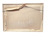 a picture of a piece of cardboard with a piece of wood sticking out of it