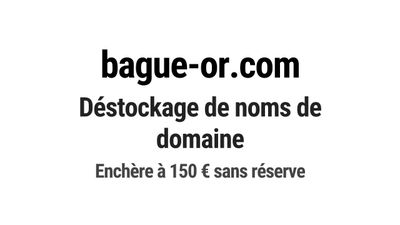 Nom de domaine bague-or.com. Catégorie: Mode et textile.