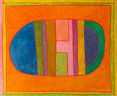 une image représentant un dessin d'un ovale comportant différentes couleurs
