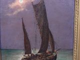 a painting of a sailboat in the water