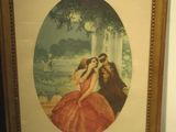 tableau représentant une femme en robe rouge et un homme en robe rouge