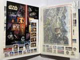 an open book with pictures of star wars characters on it