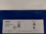 a close up of the back of a blue box with a sticker on it