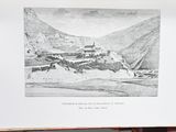 a picture of an old picture of a mountain town