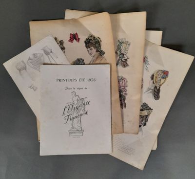 several old fashion books are stacked on top of each other