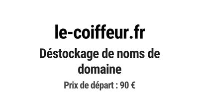 Nom de domaine le-coiffeur.fr. Catégorie: Beauté et cosmétiq…
