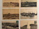 plusieurs vieilles photos de navires à l'eau et d'un bateau à l'eau