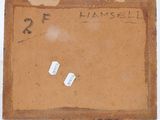 an old picture of a piece of paper with two tags on it
