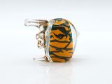 a glass bead with a tiger print design on it