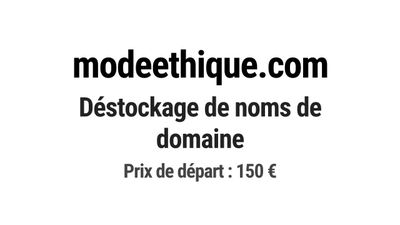 Nom de domaine modeethique.com.