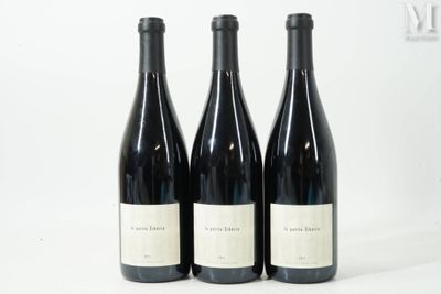 trois bouteilles de vin sont alignées sur une surface blanche