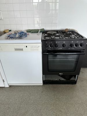 a stove and a dishwasher in a small kitchen