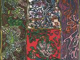 an image of a painting with many different designs on it