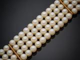 a cultured pearl and diamond bracelet