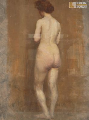 une image représentant un tableau d'une femme nue debout devant un miroir