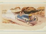 a picture of a picture of a man driving a car