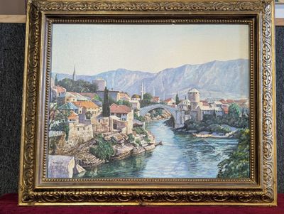 Huile sur toile de A. BIBONNE "MONASTIR" - Dim.