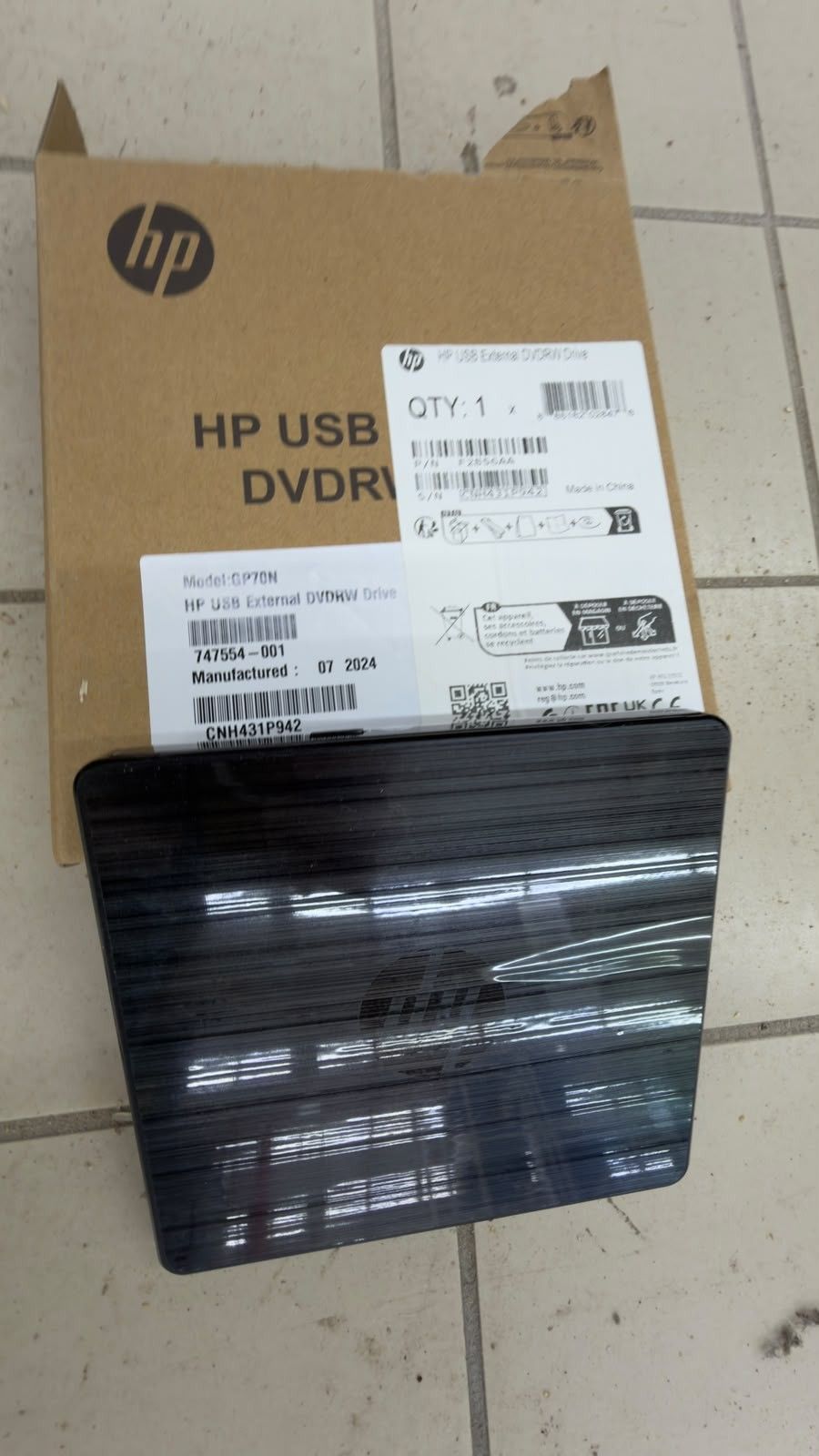 HP Lecteur-graveur DVD externe USB