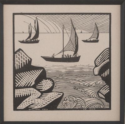 une image représentant un dessin en noir et blanc d'un bateau en pleine mer