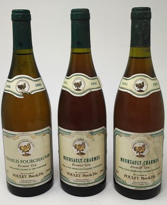 2 bouteilles MEURSAULT "Charmes 1er cru", Poulet 1991 (on y …