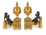 trois figurines en bronze ancien représentant des enfants assis sur un banc
