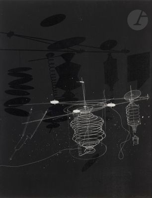 a black and white photo of a drawing of a man on a boat
