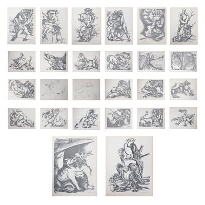 une image représentant un ensemble de dessins de personnes et d'animaux