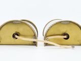 pair of antique brass plated bookends with rope