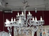 a large crystal chandelier in the middle of a room
