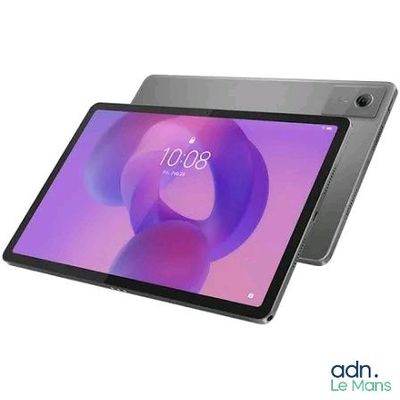 a close up of a tablet computer on a white background