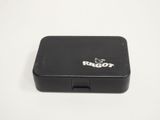 the black box has a logo on it on it