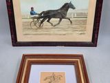 un tableau représentant un cheval et une calèche conduits par un homme