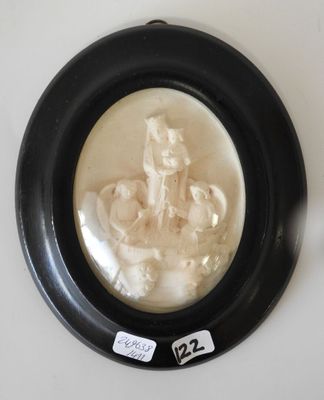 a picture of a man riding a horse in a black frame