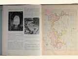 an open book with a picture of a map on it