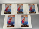 four posters of johnny hallyday on a white background