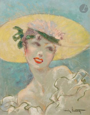 une image représentant un tableau où l'on voit une femme portant un chapeau jaune