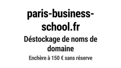 Nom de domaine paris-business-school.